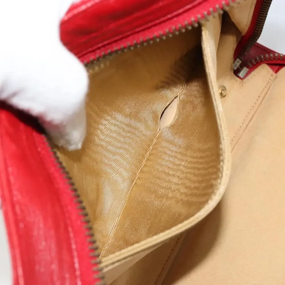 Chanel Lambskin Leather Bicolore Pouch Red